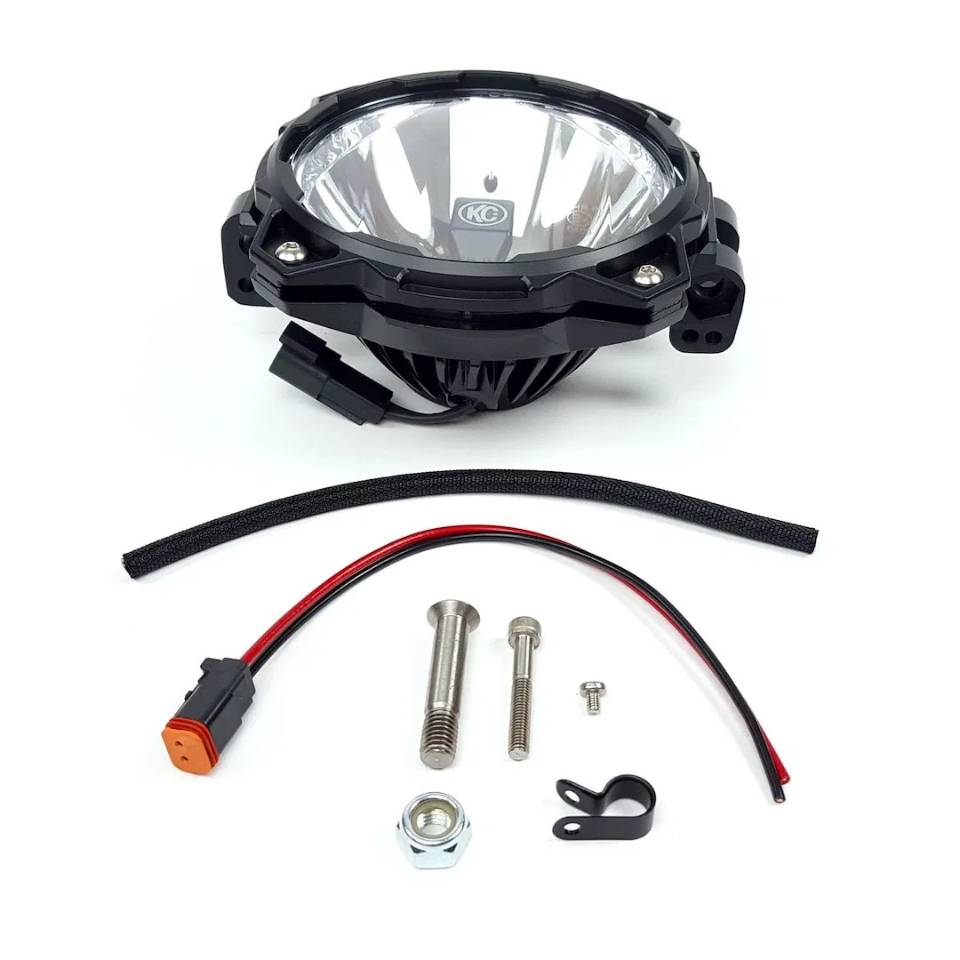 91330 – KC HILITE Driving/ Fog Light, LED Bulb Clear Cree LED Bulbs 6 Inch Round Driving Beam Clear Lens Black Housin...